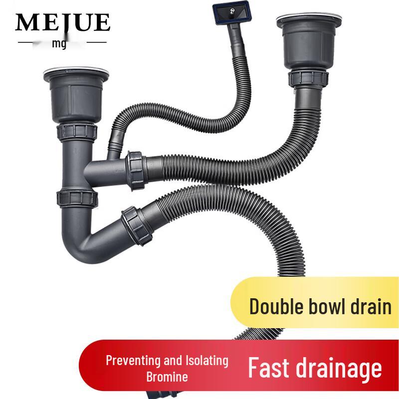 MEJUE Kitchen Double Sink Drain Pipe Kit Double Sink
MEJUE Kitchen Double Sink Drain Pipe Kit Double Sink