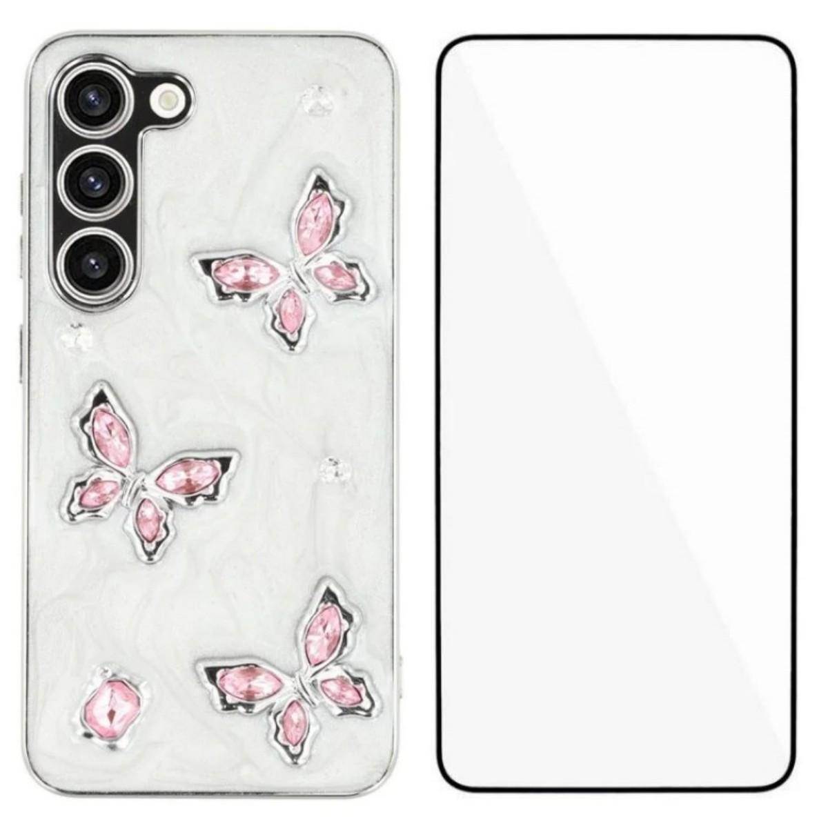 For Samsung Galaxy S23+ Case WANLONFENG Electroplated Epoxy TPU+Acrylic Phone Cover with Tempered Glass Pink Butterfly
For Samsung Galaxy S23+ Case WANLONFENG Electroplated Epoxy TPU+Acrylic Phone Cover with Tempered Glass Pink Butterfly