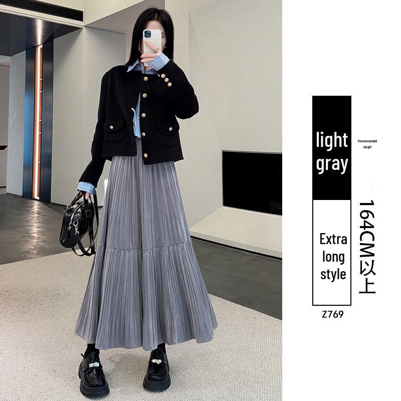 Gray Golden Velvet Women’s Half Skirt: New Spring/Autumn 2026 A-line Drape, Long Pleated Winter Skirt XL (Suitable for 131-145 lbs)
Gray Golden Velvet Women’s Half Skirt: New Spring/Autumn 2026 A-line Drape, Long Pleated Winter Skirt XL (Suitable for 131-145 lbs)