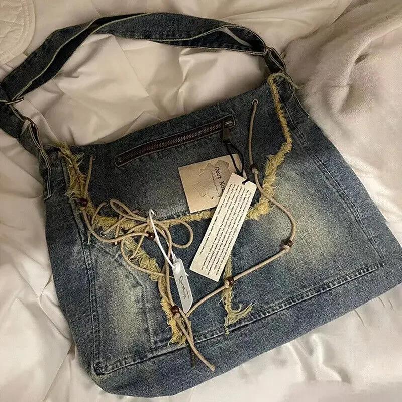 Washed Denim Women Shoulder Bag Large Capacity Student Zipper Messager Handbags синий
Washed Denim Women Shoulder Bag Large Capacity Student Zipper Messager Handbags синий