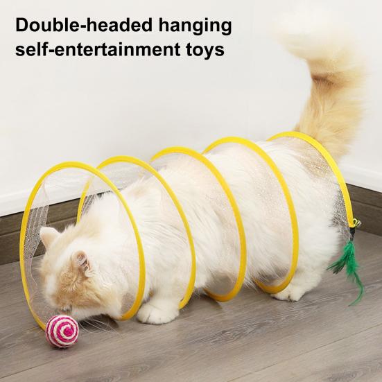 Self Play Cat Tunnel Spring Toy Collapsible Cat Hunting Spiral Tunnel with Feather And Mouse/Ball for Indoor Cats Puppy Kitten Rabbit
Self Play Cat Tunnel Spring Toy Collapsible Cat Hunting Spiral Tunnel with Feather And Mouse/Ball for Indoor Cats Puppy Kitten Rabbit
