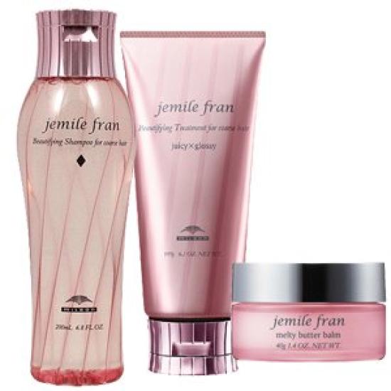 Milbon Jemile Fran Shampoo Diamond 200mL + Treatment Juicy Glossy 180g + Melty Butter Balm Solid Type 40g Set
Milbon Jemile Fran Shampoo Diamond 200mL + Treatment Juicy Glossy 180g + Melty Butter Balm Solid Type 40g Set