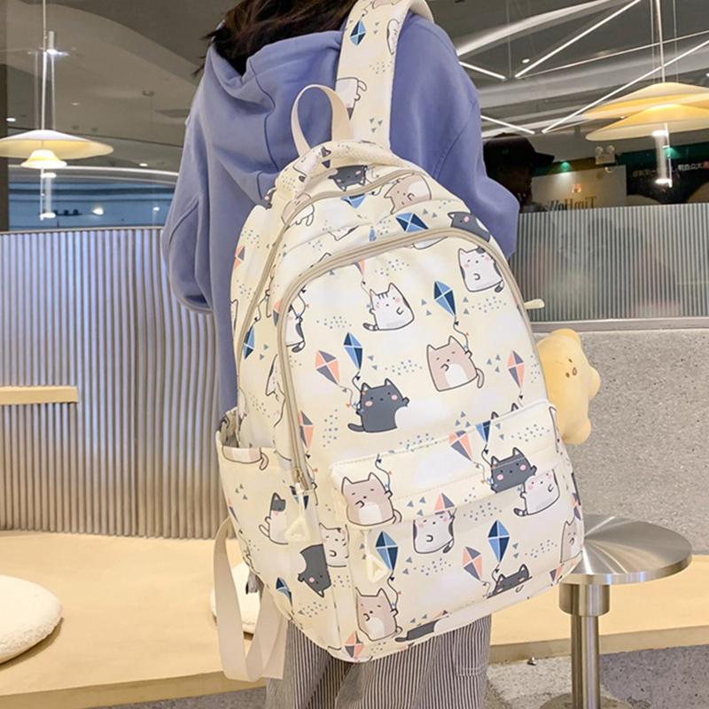 New Cartoon Cat Printed Backpack Large-capacity Multi-layer Lightweight Ridge Portection Waterproof Schoolbag Daily Joker Backpack білий
New Cartoon Cat Printed Backpack Large-capacity Multi-layer Lightweight Ridge Portection Waterproof Schoolbag Daily Joker Backpack білий