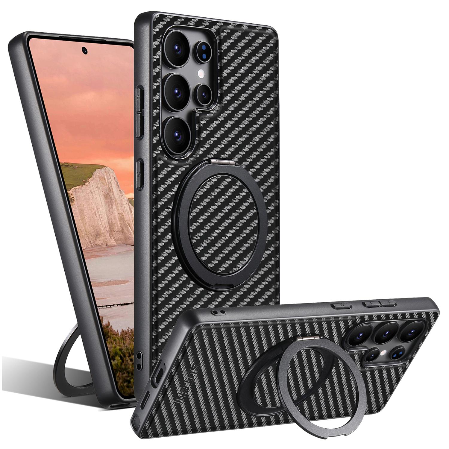 SUTENI G3 Магнитный чехол для Samsung Galaxy S23 Ultra с вращающейся на 360 градусов подставкой, задняя крышка телефона из ПУ с текстурой углеродного волокна A
SUTENI G3 Магнитный чехол для Samsung Galaxy S23 Ultra с вращающейся на 360 градусов подставкой, задняя крышка телефона из ПУ с текстурой углеродного волокна A