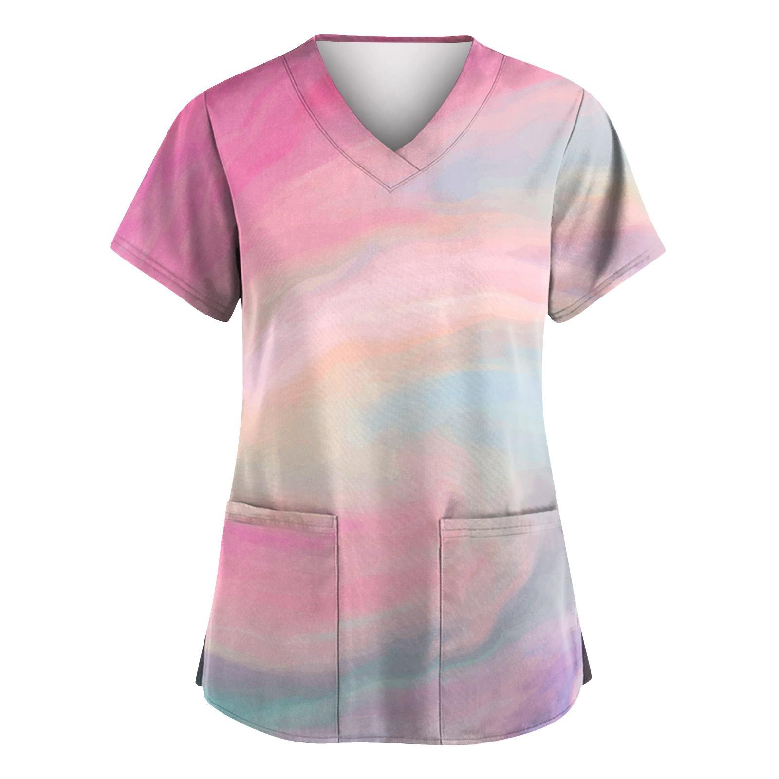 Women s Fashion V-neck Short Sleeve Workwear With Pockets Printed Tops L
Women s Fashion V-neck Short Sleeve Workwear With Pockets Printed Tops L