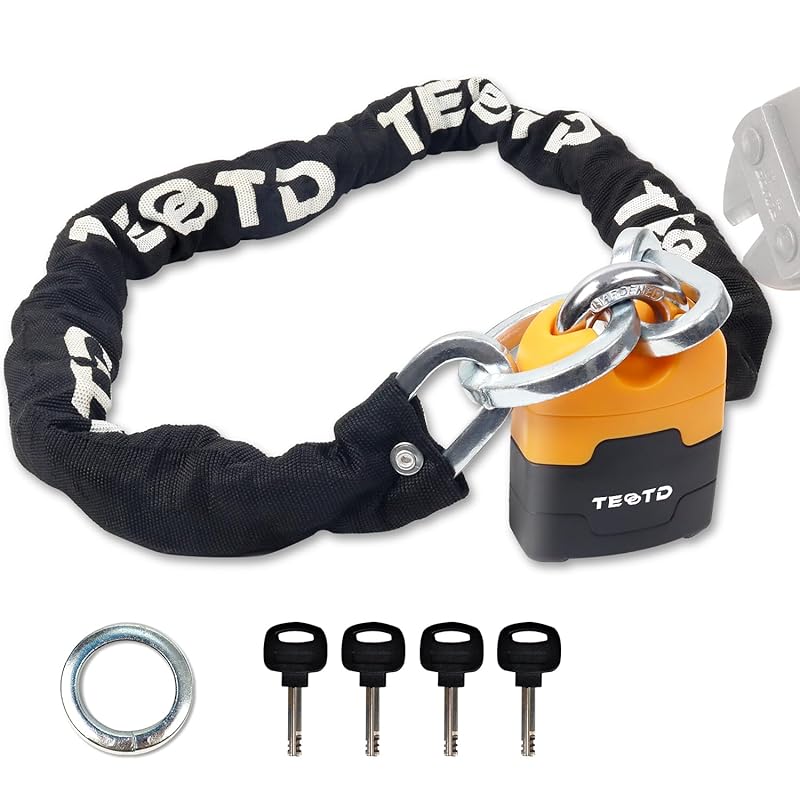 TEOOTD bike lock extra thick chain lock High cut resistance with padlock bicycle moped motorcycle theft prevention sturdy black Comes with 4 keys Four
TEOOTD bike lock extra thick chain lock High cut resistance with padlock bicycle moped motorcycle theft prevention sturdy black Comes with 4 keys Four
