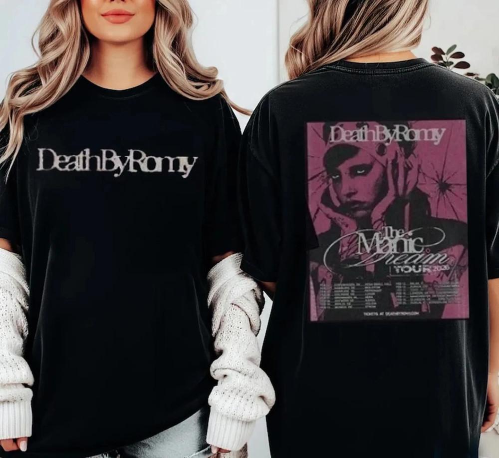Death by Romy Manic Dream Tour 2026 Schedule Inspired TShirt Unisex T-Shirt XXXL
Death by Romy Manic Dream Tour 2026 Schedule Inspired TShirt Unisex T-Shirt XXXL