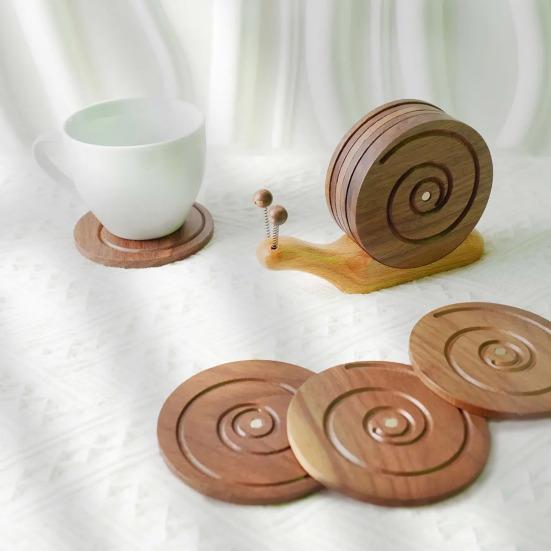 Wooden Snail Coasters Set 6 Coasters with Snail Holder Wood Heat Resistant Drink Coasters for Home Office Table Decoration
Wooden Snail Coasters Set 6 Coasters with Snail Holder Wood Heat Resistant Drink Coasters for Home Office Table Decoration