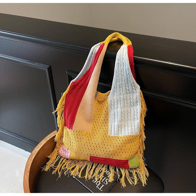 Personality Color Matching Knitting Shoulder Bags Large Capacity Exquisite Tassel Stylish Design Tote Bags for Women 2025 New жовтий
Personality Color Matching Knitting Shoulder Bags Large Capacity Exquisite Tassel Stylish Design Tote Bags for Women 2025 New жовтий