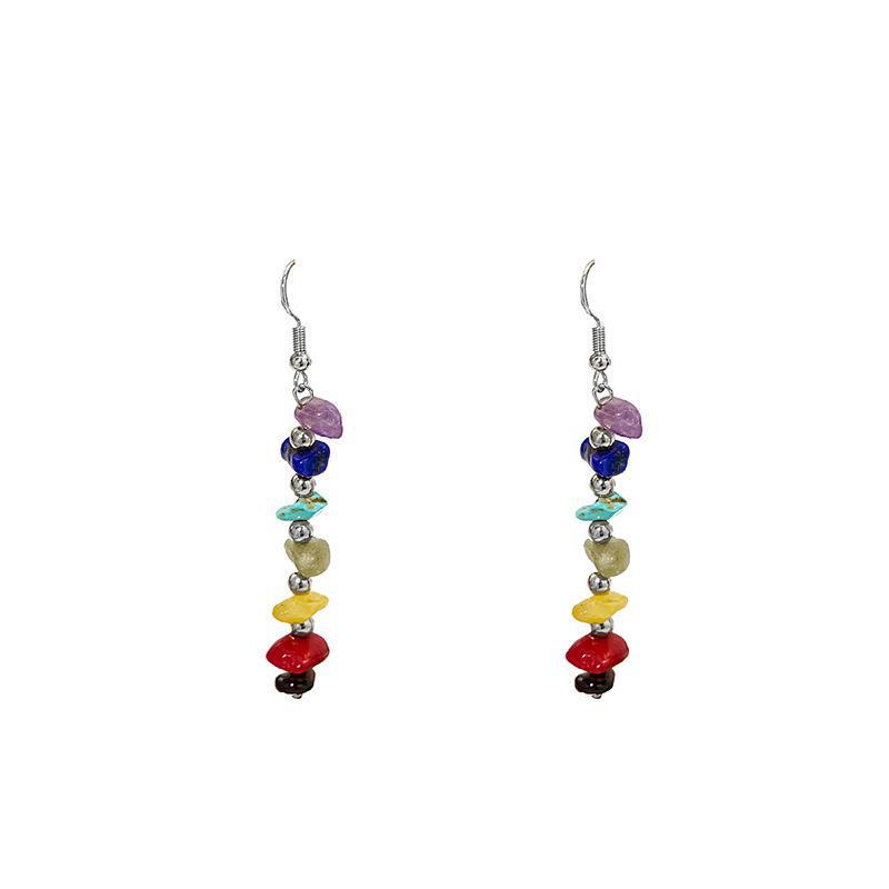Colorful Handmade Irregular Seven-Color Wraparound Gravel Earrings
Colorful Handmade Irregular Seven-Color Wraparound Gravel Earrings