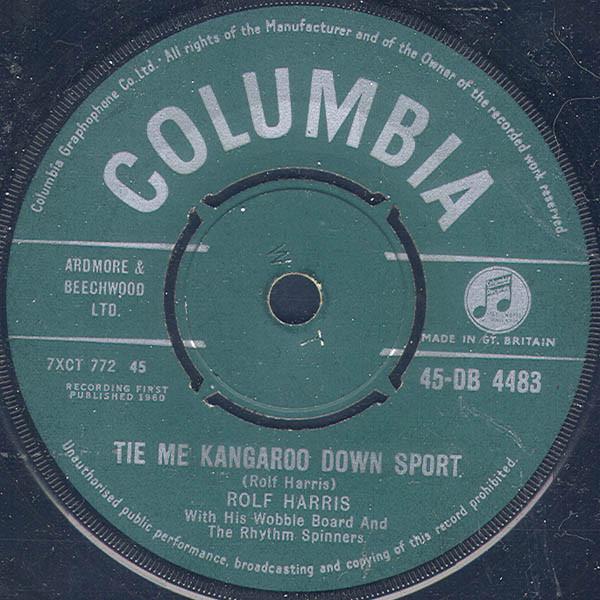 7inch Record ROLF HARRIS & THE RHYTHM SPINNERS - Tie Me Kangaroo Down Sport 45DB4483 Columbia 1960 UK Rock Used
7inch Record ROLF HARRIS & THE RHYTHM SPINNERS - Tie Me Kangaroo Down Sport 45DB4483 Columbia 1960 UK Rock Used