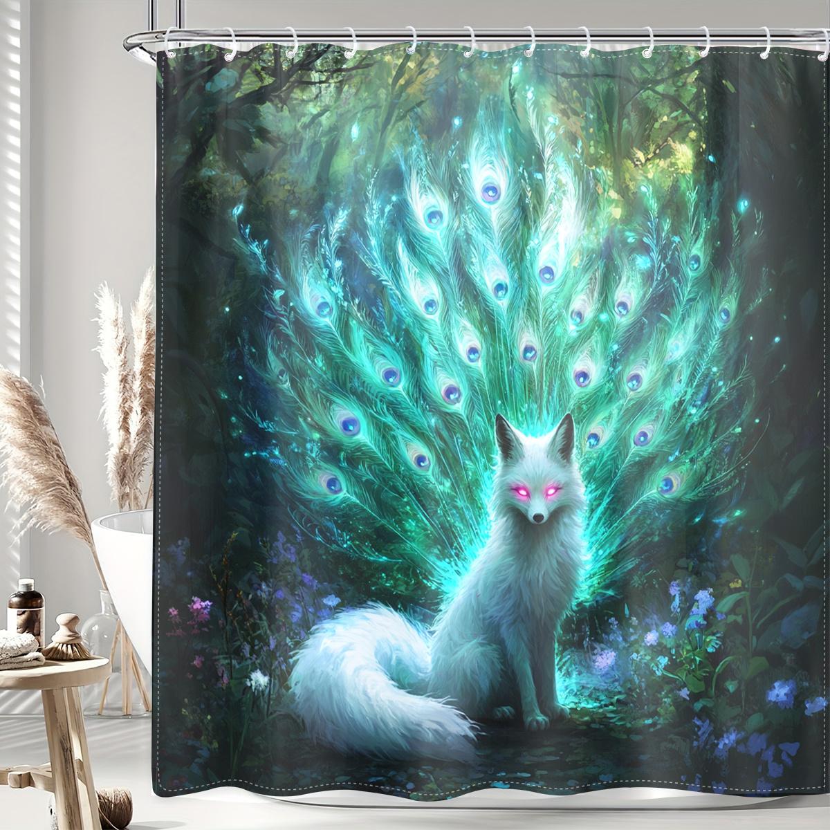1Pc Enchanting Peacock & White Fox Shower Curtain With Hooks - Magical Forest Design, Durable Polyester, Machine Washable, Ideal W60H190(CM)-1 Pcs
1Pc Enchanting Peacock & White Fox Shower Curtain With Hooks - Magical Forest Design, Durable Polyester, Machine Washable, Ideal W60H190(CM)-1 Pcs