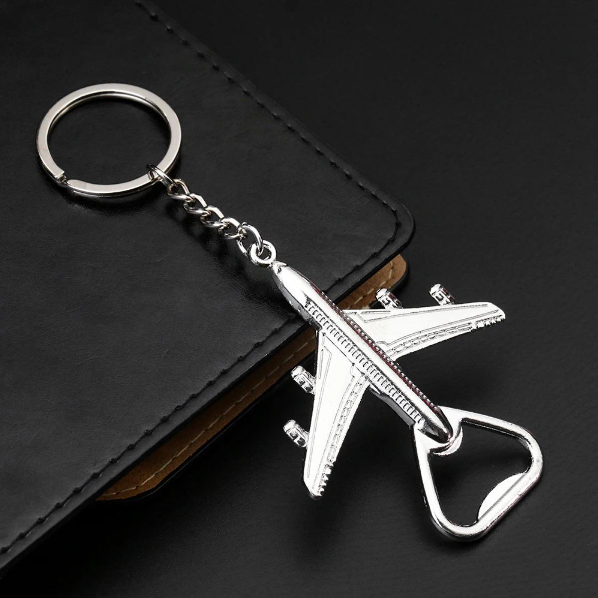 Креативный брелок-открывалка для бутылок в виде самолета – металлический брелок-аксессуар