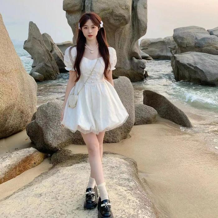 Milk sweet first love dress summer waist thin medium long bud skirt small man S белый
Milk sweet first love dress summer waist thin medium long bud skirt small man S белый