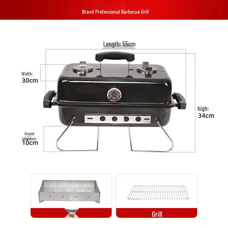 Portable Household Charcoal BBQ Grill Set with Car Mount for Outdoor Camping and Picnics чорний
Portable Household Charcoal BBQ Grill Set with Car Mount for Outdoor Camping and Picnics чорний