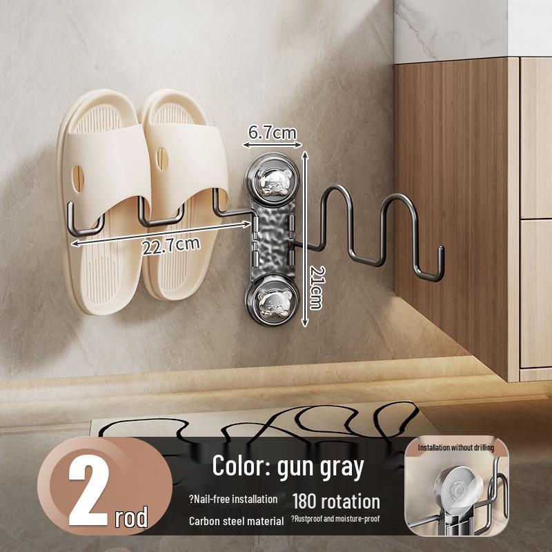 Punch-Free Wall-Mounted Rotating Bathroom Slipper Rack and Hanging Shoe Storage
Punch-Free Wall-Mounted Rotating Bathroom Slipper Rack and Hanging Shoe Storage