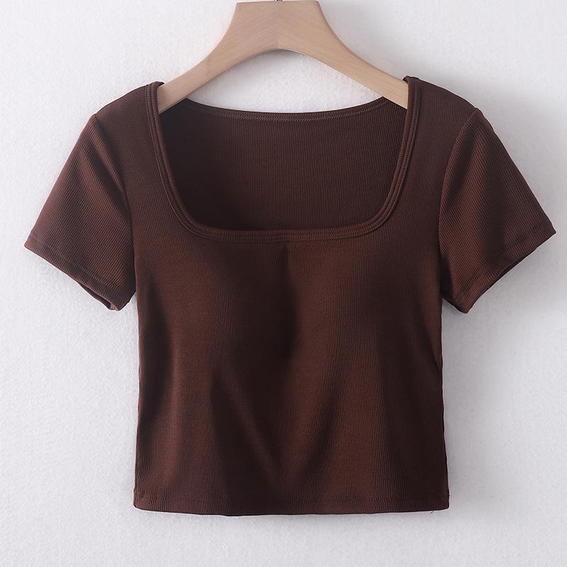 Women s Short Sleeve T-Shirt with T-Square Neck, Chest Pad, Fixed Bra, and Navel-Baring Yoga Base Layer L кофейный
Women s Short Sleeve T-Shirt with T-Square Neck, Chest Pad, Fixed Bra, and Navel-Baring Yoga Base Layer L кофейный