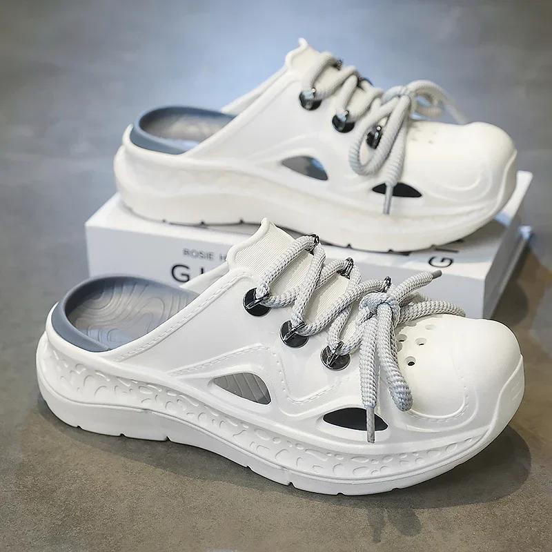 Чоловічі повсякденні капці літо нові м яка підошва комфорт взуття з отворами вуличні нековзкі водонепроникні садові туфлі модні сандалі на шнурівці 44-45 чорний
Чоловічі повсякденні капці літо нові м яка підошва комфорт взуття з отворами вуличні нековзкі водонепроникні садові туфлі модні сандалі на шнурівці 44-45 чорний