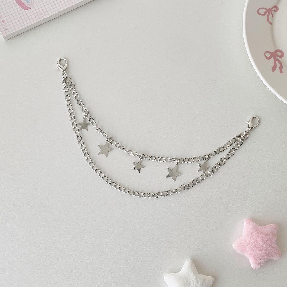 Korean Style Girl s Decorative Pendant Chain Bag Charm with Heart and Star DIY Accessories
Korean Style Girl s Decorative Pendant Chain Bag Charm with Heart and Star DIY Accessories