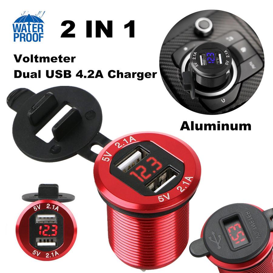 12V Двойной USB-порт 4.2A Автомобильный прикуриватель Зарядное гнездо Светодиодный цифровой вольтметр Алюминий
12V Двойной USB-порт 4.2A Автомобильный прикуриватель Зарядное гнездо Светодиодный цифровой вольтметр Алюминий