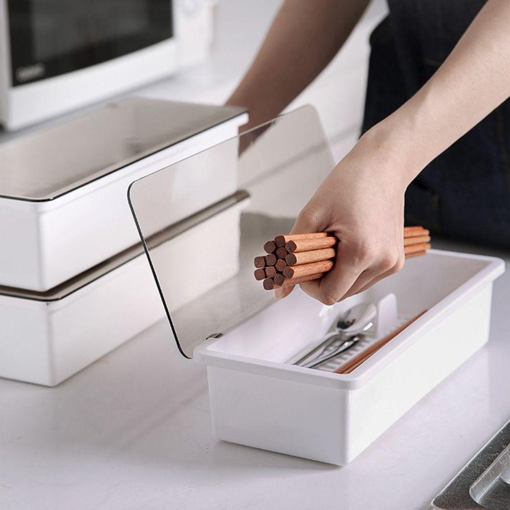 Plastic Silverware Organizer with Drain Tray Dinnerware Holder Chopstick Box Fork and Spoon білий
Plastic Silverware Organizer with Drain Tray Dinnerware Holder Chopstick Box Fork and Spoon білий