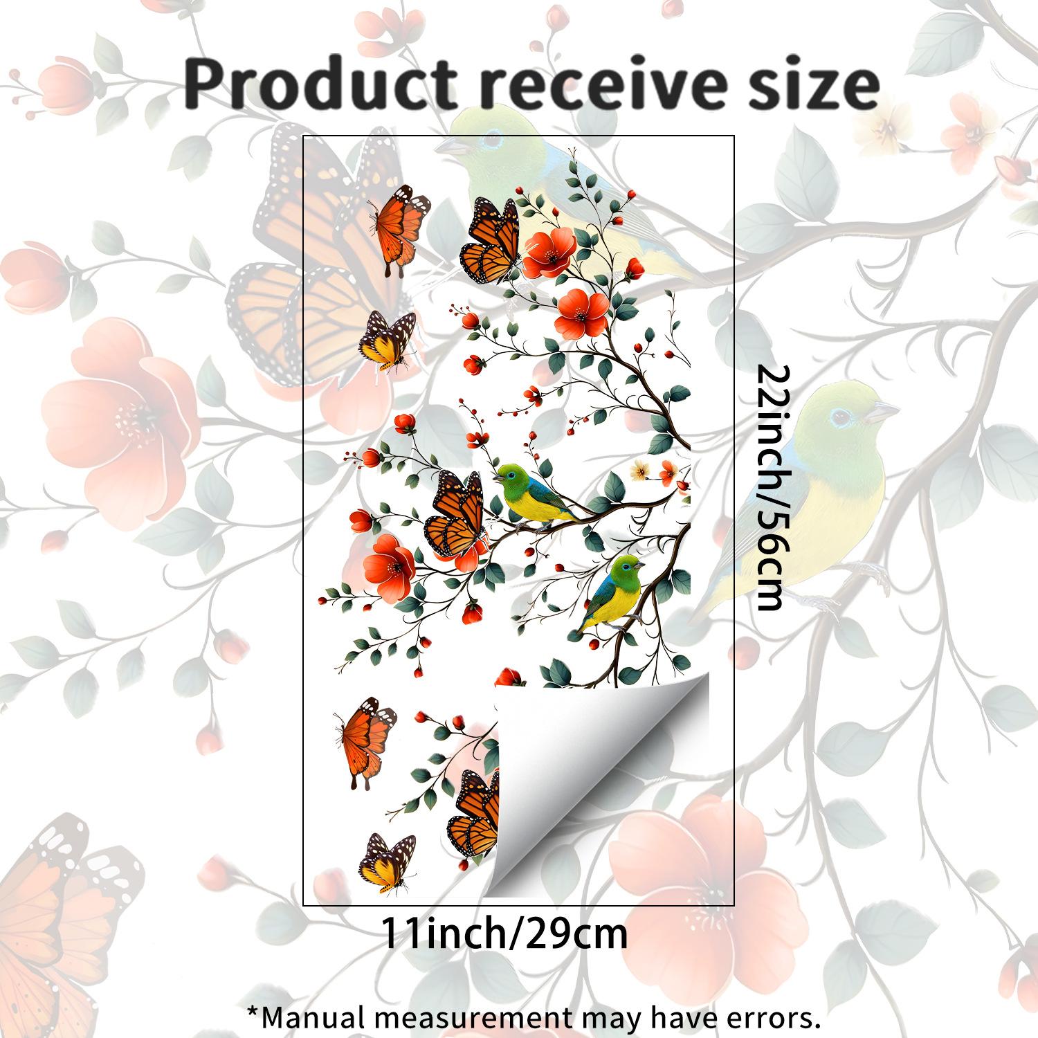Watercolor Floral Branch Butterfly Bird Static Cling Window Sticker No Residue Living Room Wall Decor 29x56cm різнокольоровий
Watercolor Floral Branch Butterfly Bird Static Cling Window Sticker No Residue Living Room Wall Decor 29x56cm різнокольоровий