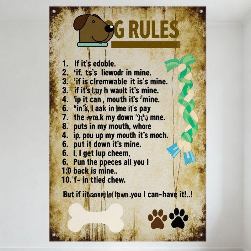 Vintage Rusty Dog Rules Metal Tin Sign, Playful Dog Perspective Rules Wall Decor with Cartoon Dog, Paw Prints & Bone, Distressed 20x30cm(7.8x11.8inch)
Vintage Rusty Dog Rules Metal Tin Sign, Playful Dog Perspective Rules Wall Decor with Cartoon Dog, Paw Prints & Bone, Distressed 20x30cm(7.8x11.8inch)
