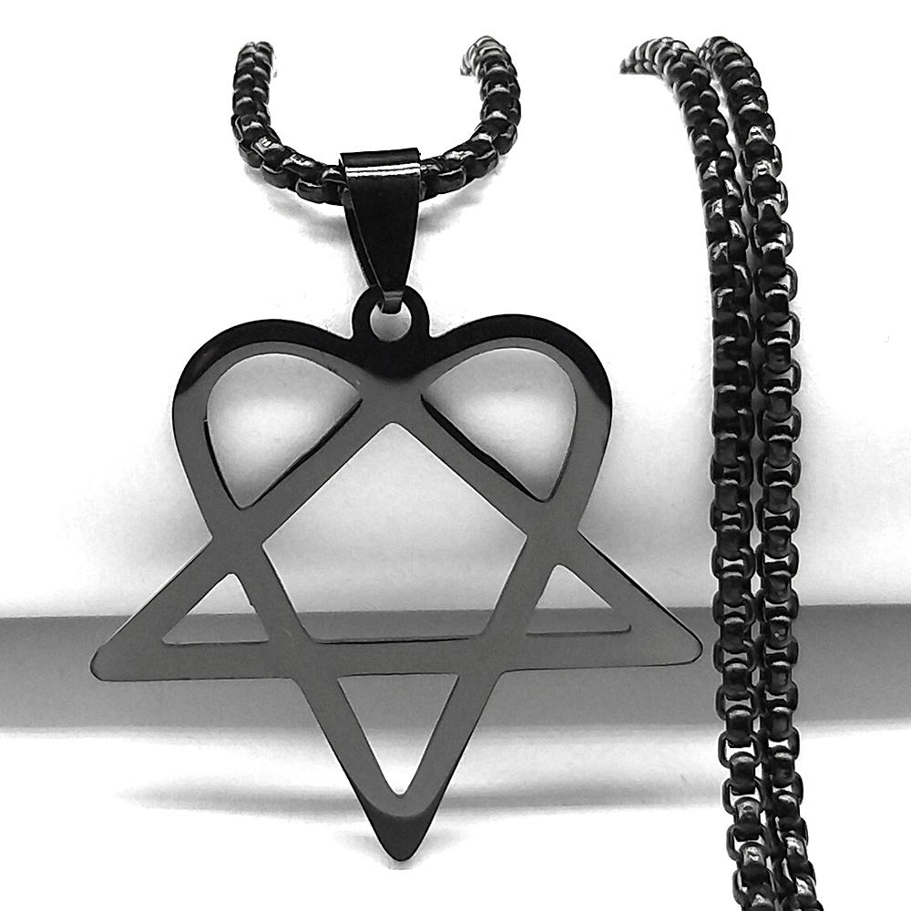 Goth Heartagram Star Dangle Hoop Earring Women Stainless Steel Black Color Rock Music Band HIM Fans Earrings Jewelry E2613S03
Goth Heartagram Star Dangle Hoop Earring Women Stainless Steel Black Color Rock Music Band HIM Fans Earrings Jewelry E2613S03