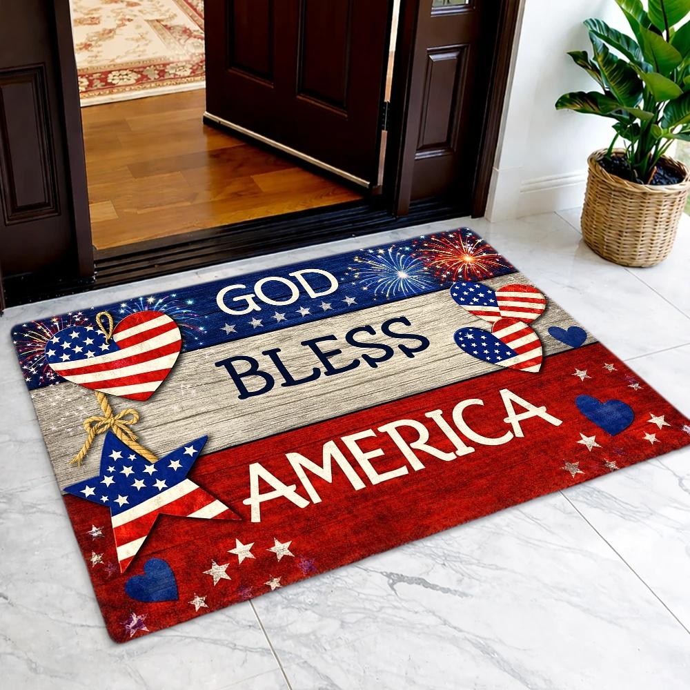 God Bless America Independence Day Doormat, American Flag Heart Star Pattern Floor Mat, Non - Slip Wear 40cm x 60cm
God Bless America Independence Day Doormat, American Flag Heart Star Pattern Floor Mat, Non - Slip Wear 40cm x 60cm