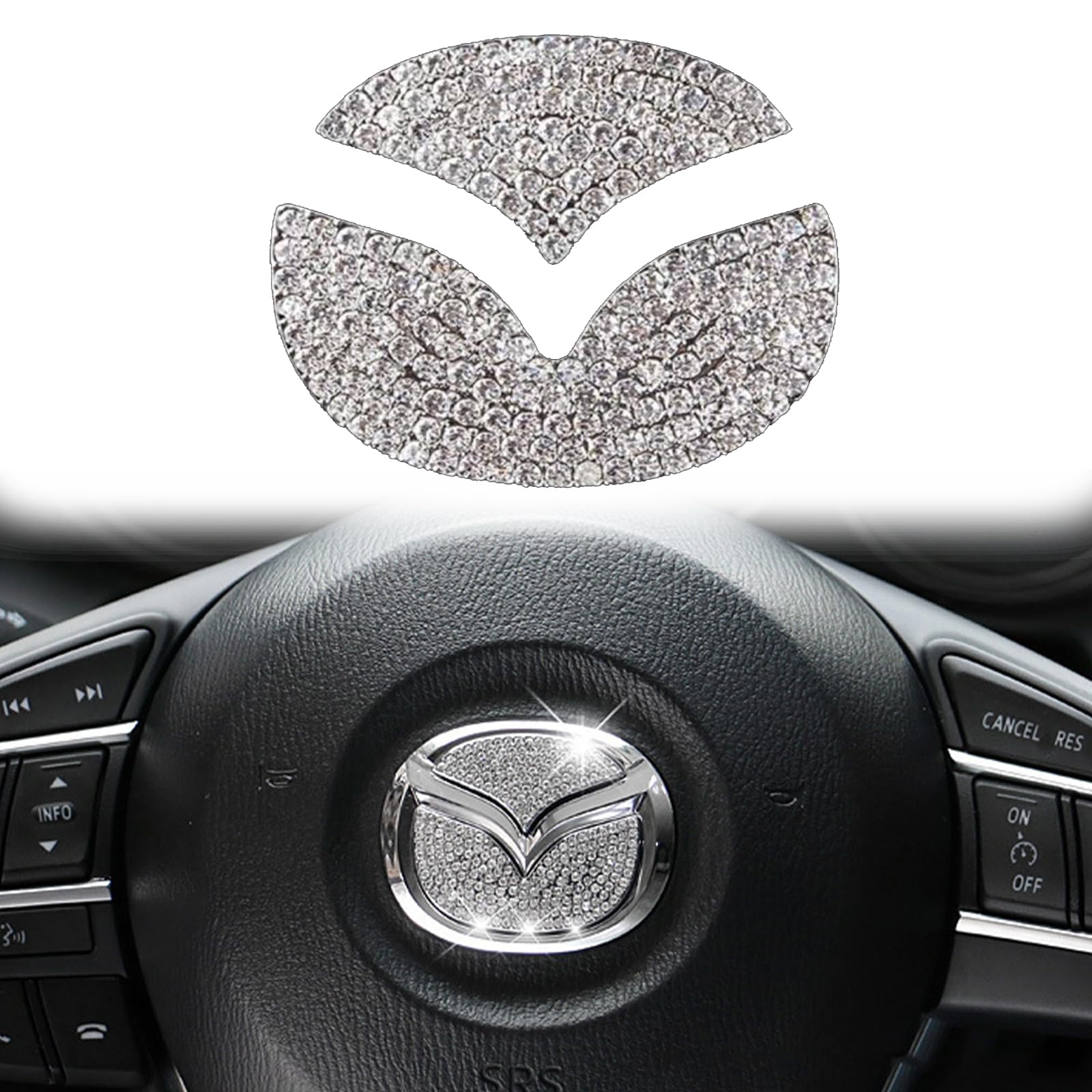 MochiMingle Mazda Universal Steering Wheel Emblem Compatible Glitter Steering Wheel Fits Rhinestone Easy Car Decoration Sticker Accessory Part, Logo,
MochiMingle Mazda Universal Steering Wheel Emblem Compatible Glitter Steering Wheel Fits Rhinestone Easy Car Decoration Sticker Accessory Part, Logo,
