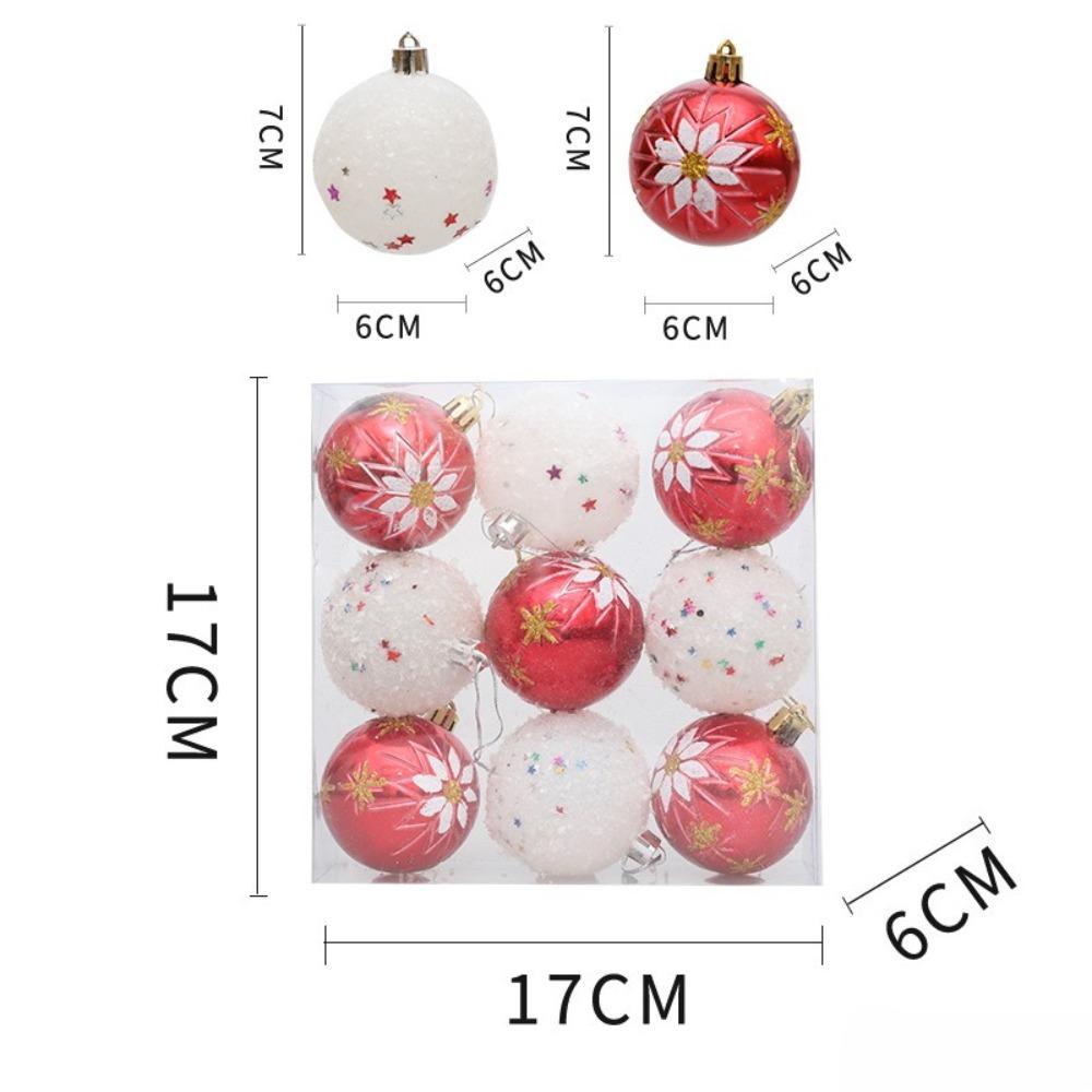 Christmas hanging ball, Christmas tree decoration, snowflakes, five stars, Christmas ball, accessories, combination, 6cm, 9-piece set
Christmas hanging ball, Christmas tree decoration, snowflakes, five stars, Christmas ball, accessories, combination, 6cm, 9-piece set