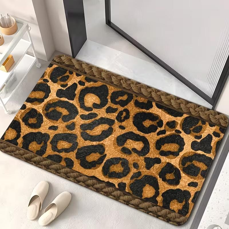 Brown Leopard Print Door Mat Non Slip Bathroom Floor Mat Carpet Bedrooms Living Rooms Entrances Camping Outdoor Use Carpet 40cm x 60cm
Brown Leopard Print Door Mat Non Slip Bathroom Floor Mat Carpet Bedrooms Living Rooms Entrances Camping Outdoor Use Carpet 40cm x 60cm
