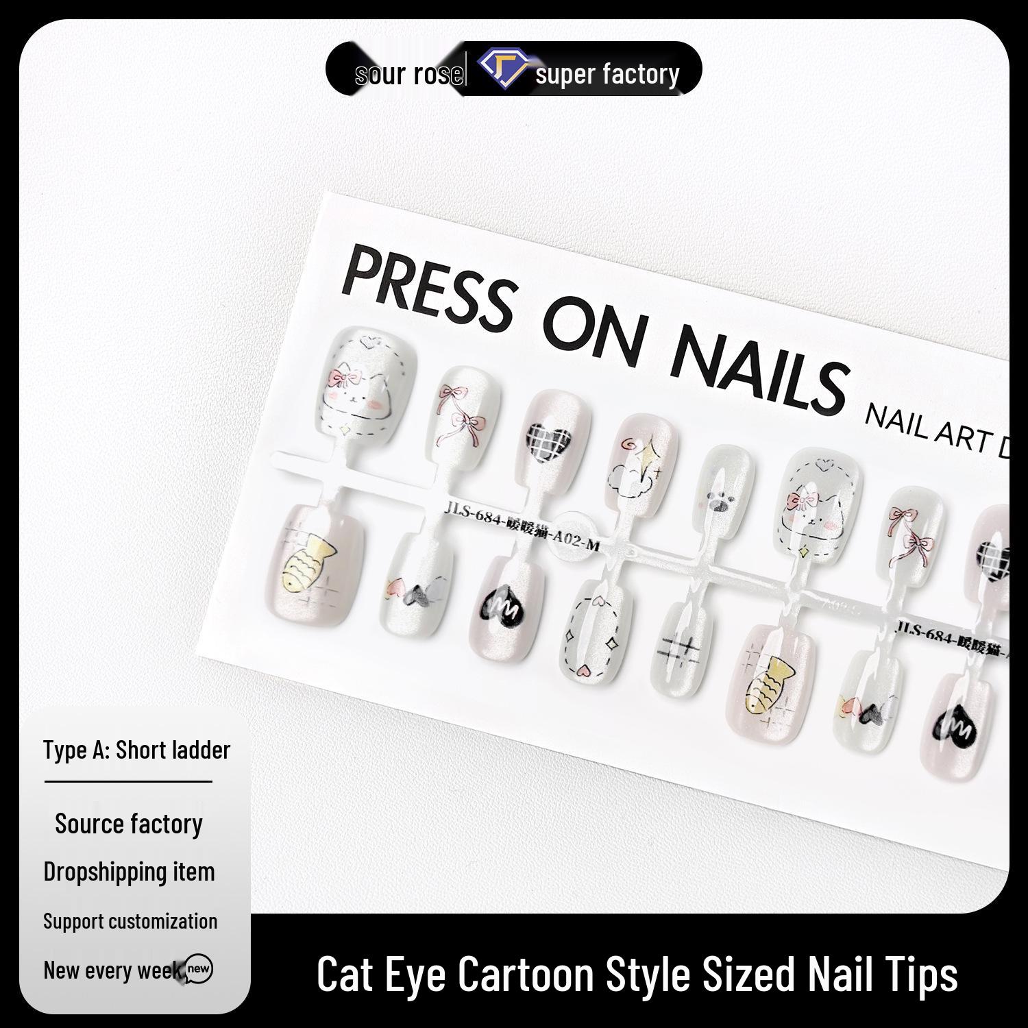 Jiaolong Autumn/Winter Warm Cat Eye Cartoon Press-On Nails - Niche, Gentle, Skin-Whitening Advanced Nail Art
Jiaolong Autumn/Winter Warm Cat Eye Cartoon Press-On Nails - Niche, Gentle, Skin-Whitening Advanced Nail Art