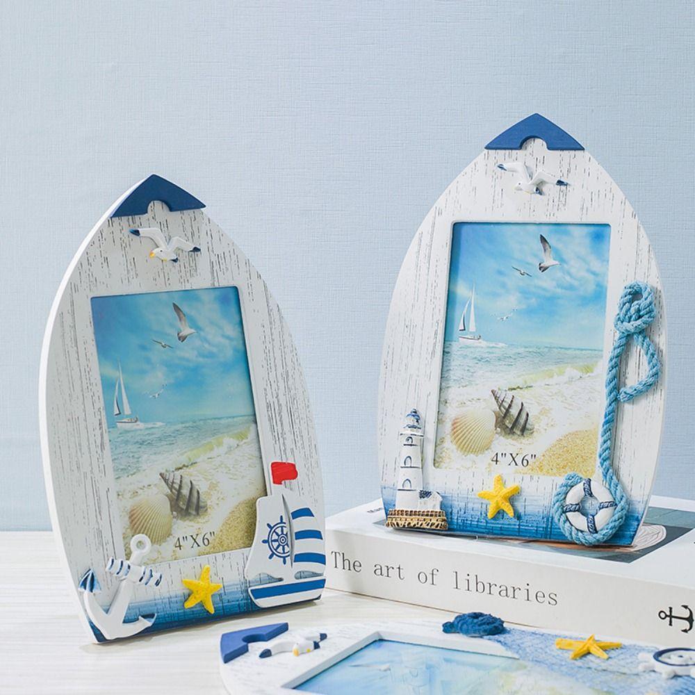Marine Style Ocean Photo Frame Wood Craft Shell Wooden Frame Marine Frame Ornaments Desktop style 2
Marine Style Ocean Photo Frame Wood Craft Shell Wooden Frame Marine Frame Ornaments Desktop style 2