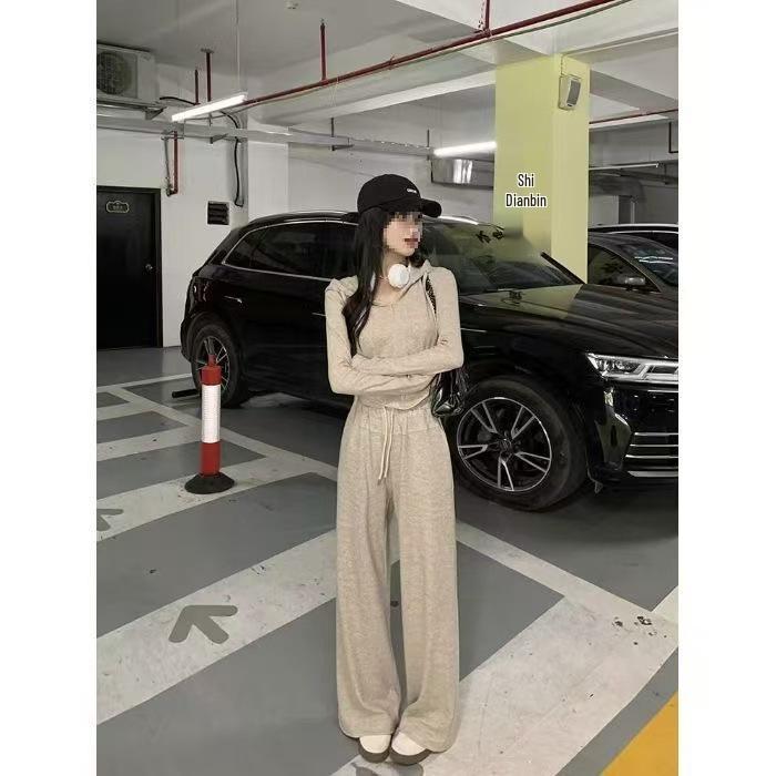 Women s Casual Slim Hooded Top & Wide-Leg Pants Two-Piece Set for All Seasons S
Women s Casual Slim Hooded Top & Wide-Leg Pants Two-Piece Set for All Seasons S