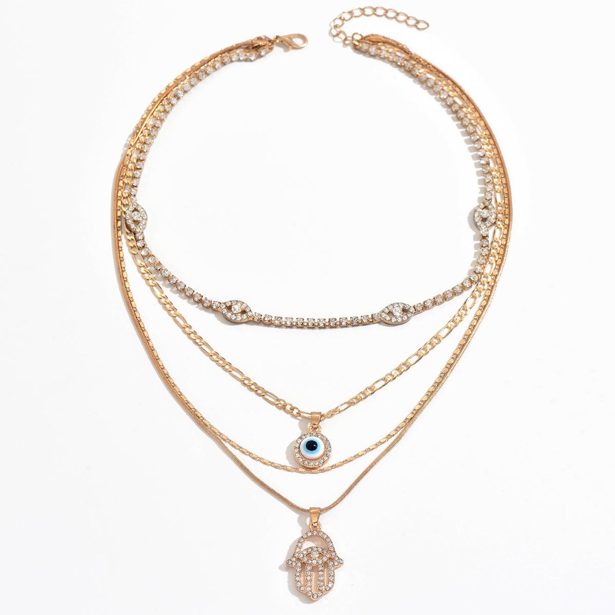 Hot-selling retro exaggerated design devil s eye pendant necklace fashionable multi-layer diamond ins collarbone chain
Hot-selling retro exaggerated design devil s eye pendant necklace fashionable multi-layer diamond ins collarbone chain