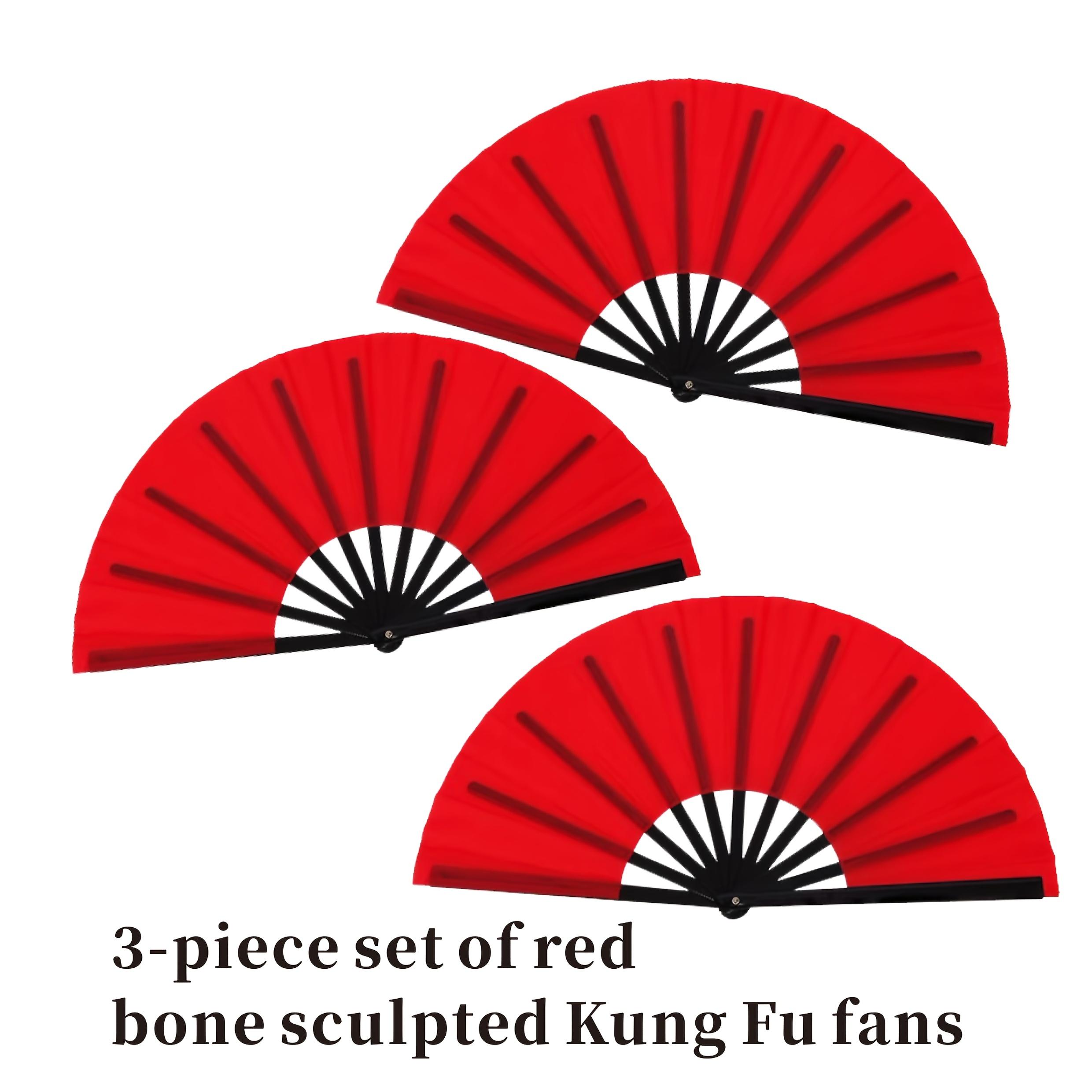 3pcs Red Folding Fan Sculptures | Chinese Kung Fu Style, Smooth Opening and Closing, Very Suitable for Dance and Performance
3pcs Red Folding Fan Sculptures | Chinese Kung Fu Style, Smooth Opening and Closing, Very Suitable for Dance and Performance