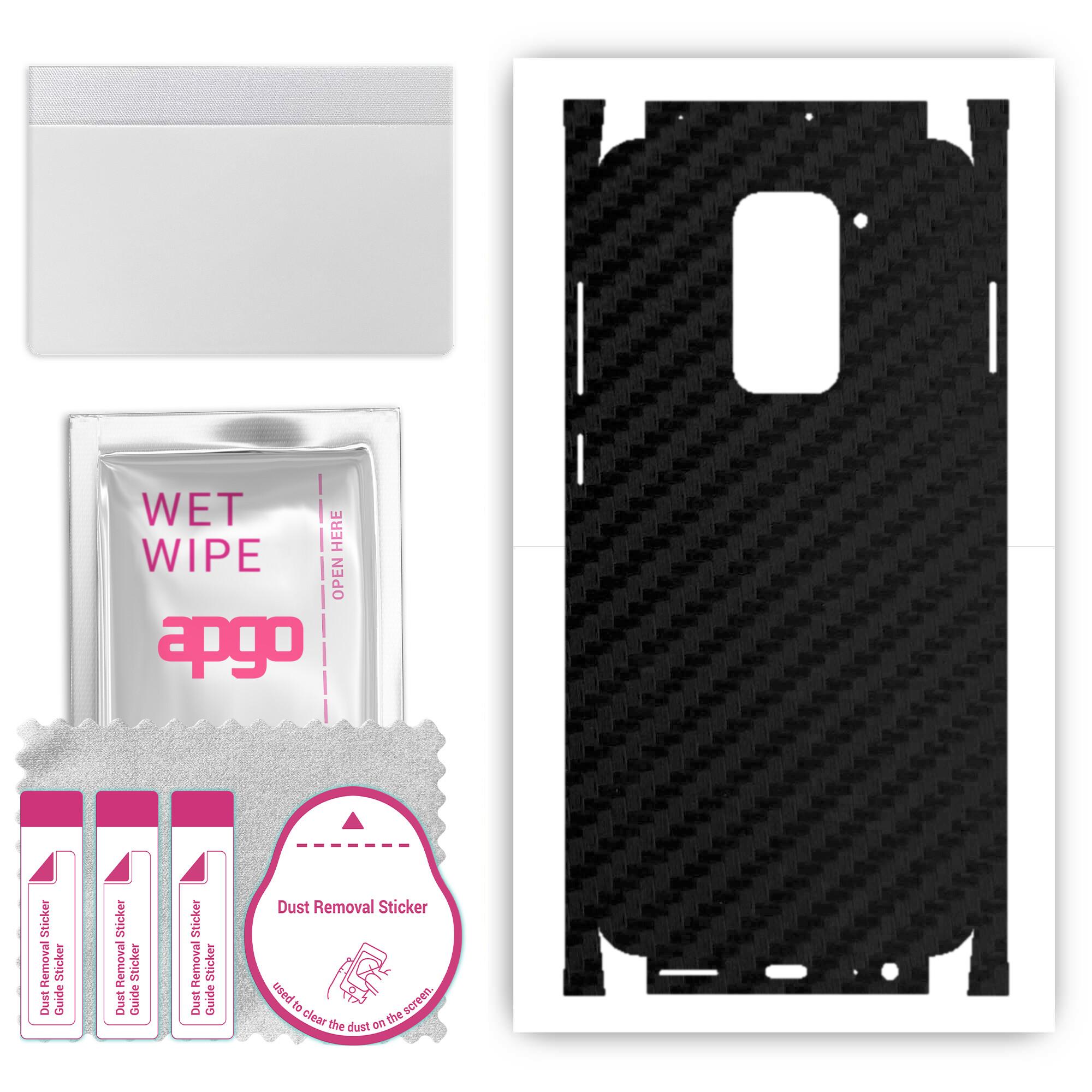 Apgo Protective Skin Sticker for the back+sides compatible with Xiaomi Redmi Note 9, Full Wrap Film, Foil, Vinyl - Pattern Carbon Black
Apgo Protective Skin Sticker for the back+sides compatible with Xiaomi Redmi Note 9, Full Wrap Film, Foil, Vinyl - Pattern Carbon Black