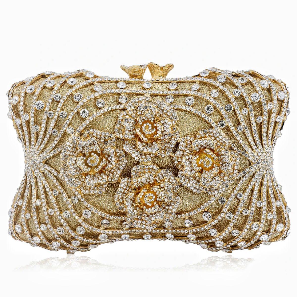 Ladies Rose Flower Rhinestones Wedding Handbags Designer Women Brand Luxury Day Clutches Party Evening Bags Bridal Crystal Bag
Ladies Rose Flower Rhinestones Wedding Handbags Designer Women Brand Luxury Day Clutches Party Evening Bags Bridal Crystal Bag