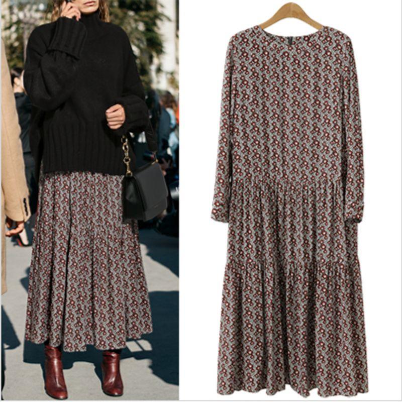 Fashion Style Fall and Winter New Arrival Plus Size Women s Floral Dress Long Sleeves round-Neck Long Loose Fat Girl Bottoming Skirt Red Flower color XL
Fashion Style Fall and Winter New Arrival Plus Size Women s Floral Dress Long Sleeves round-Neck Long Loose Fat Girl Bottoming Skirt Red Flower color XL