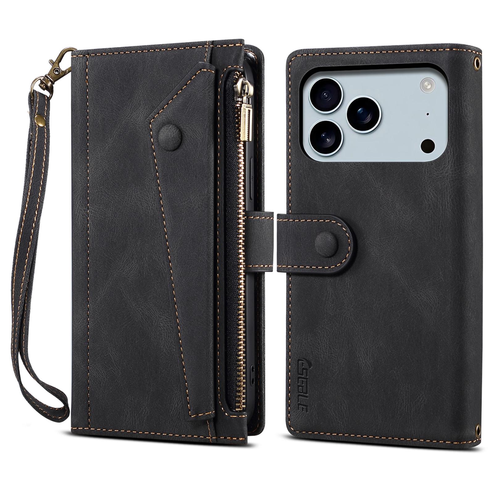 ESEBLE Star Series For iPhone 17 Pro Max Case Zipper Wallet Leather Stand Phone Cover with Wrist Strap Black
ESEBLE Star Series For iPhone 17 Pro Max Case Zipper Wallet Leather Stand Phone Cover with Wrist Strap Black