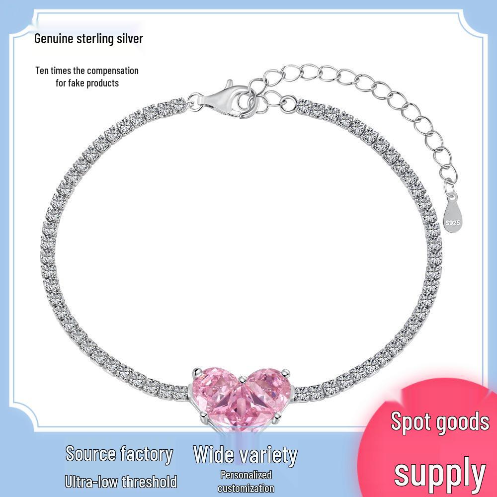 Sparkling S925 Sterling Silver Tennis Bracelet for Women - European & American Fashion, Light Luxury with Shiny Diamonds 925 Silver
Sparkling S925 Sterling Silver Tennis Bracelet for Women - European & American Fashion, Light Luxury with Shiny Diamonds 925 Silver
