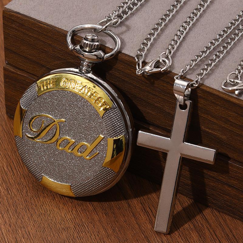 2pcs/set,Business Men s Casual Vintage Pocket Watch Necklace for Father s Day Gift & 1PC Mens Necklace Pendant,ideal Choice for Gifts To Dad
2pcs/set,Business Men s Casual Vintage Pocket Watch Necklace for Father s Day Gift & 1PC Mens Necklace Pendant,ideal Choice for Gifts To Dad