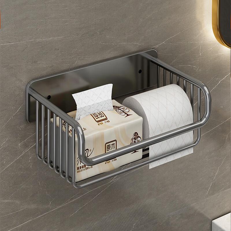 Wall-Mounted Bathroom Tissue & Paper Holder with Shelf
Wall-Mounted Bathroom Tissue & Paper Holder with Shelf