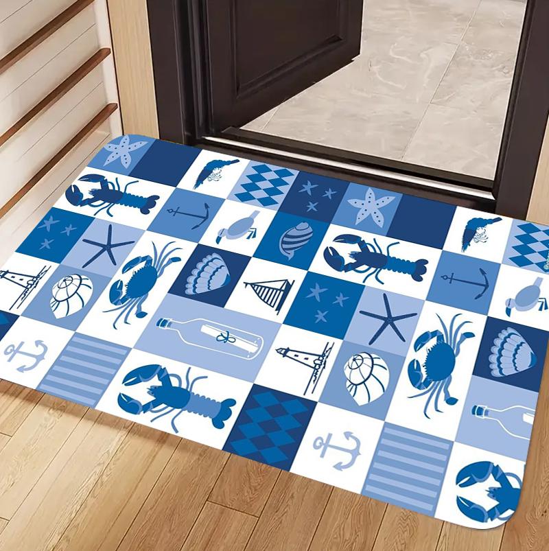 Blue White Grid Lighthouse Printed Carpet Sailing Retro Style Patterned Door Mat Farmhouse Living Room Bedroom Entrance Carpet 40cm x 60cm
Blue White Grid Lighthouse Printed Carpet Sailing Retro Style Patterned Door Mat Farmhouse Living Room Bedroom Entrance Carpet 40cm x 60cm