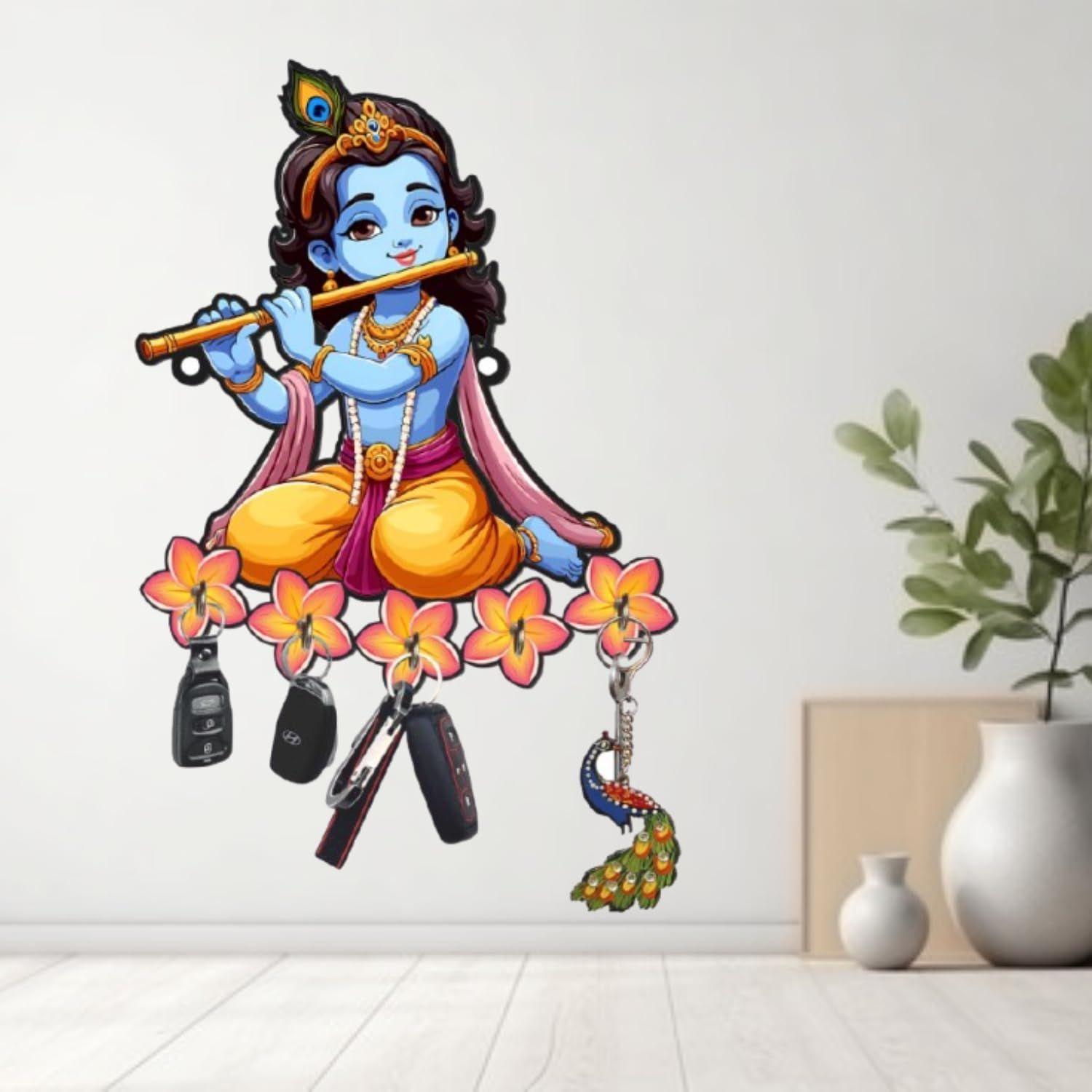 Premium Wooden Key Holder for Home/Office Decor/Key Hanger for Wall Decor,Decorative Item for Home (Krishna Playing Flute)
Premium Wooden Key Holder for Home/Office Decor/Key Hanger for Wall Decor,Decorative Item for Home (Krishna Playing Flute)