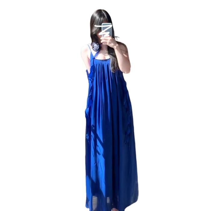 Kumikumi holiday style design sense loose blue suspender dress women s summer niche age-reducing A-word long dress S
Kumikumi holiday style design sense loose blue suspender dress women s summer niche age-reducing A-word long dress S