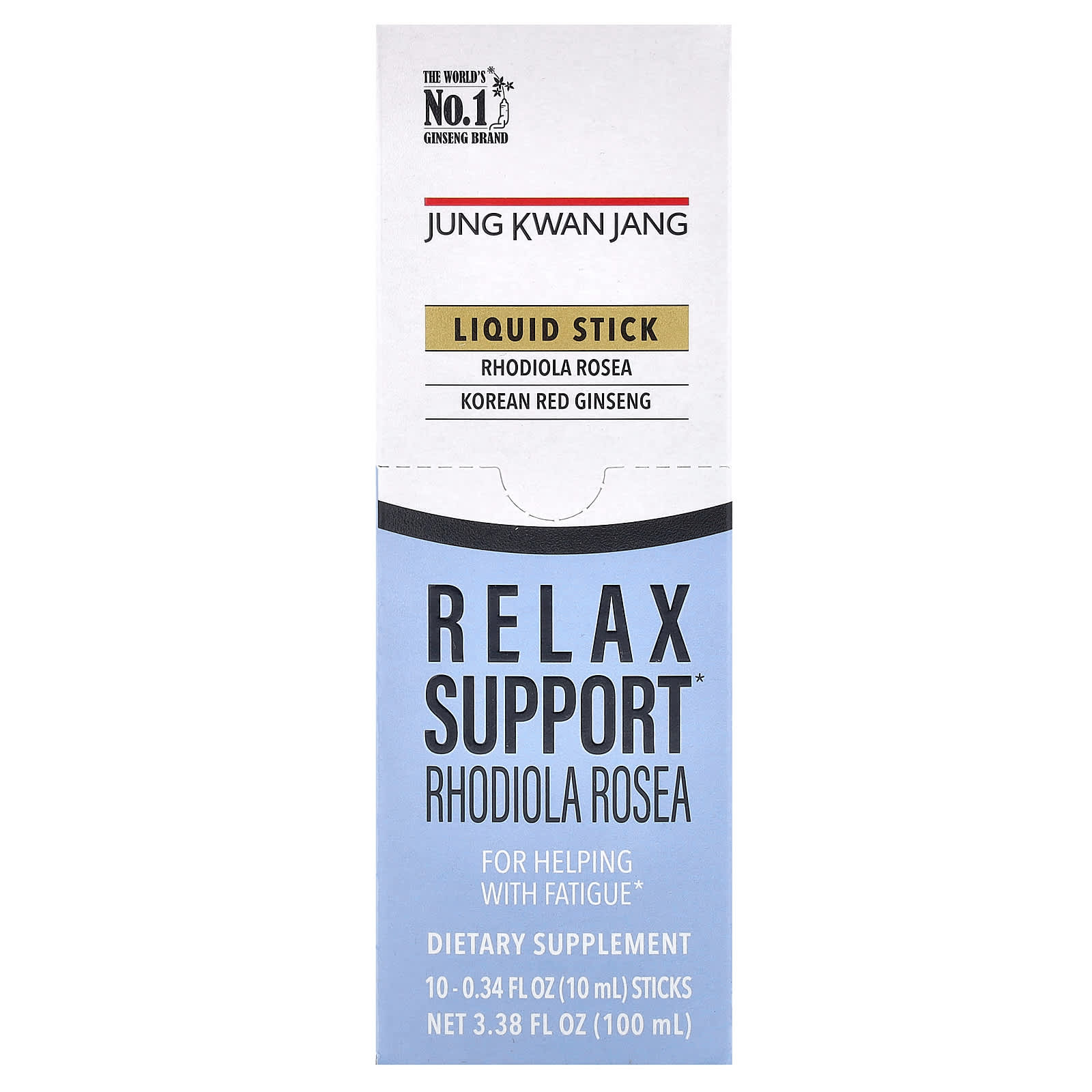 CheongKwanJang, Relax Support, Rhodiola, Korean red ginseng, 10 liquid sticks, 10ml (0.34fl oz) each
CheongKwanJang, Relax Support, Rhodiola, Korean red ginseng, 10 liquid sticks, 10ml (0.34fl oz) each