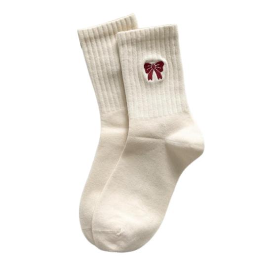 1 Pair Mid-tube Socks Striped Print Bowknot Patten College Style Socks Elastic Warm Socks Versatile Footwear Accessory A
1 Pair Mid-tube Socks Striped Print Bowknot Patten College Style Socks Elastic Warm Socks Versatile Footwear Accessory A