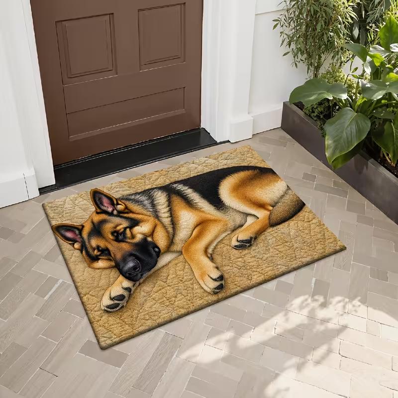 Fun Door Mat Six Colorful Dachshunds Lined Up, with a Vertical Stripe Background in a Cute Cartoon printed Doormat 40x60cm
Fun Door Mat Six Colorful Dachshunds Lined Up, with a Vertical Stripe Background in a Cute Cartoon printed Doormat 40x60cm